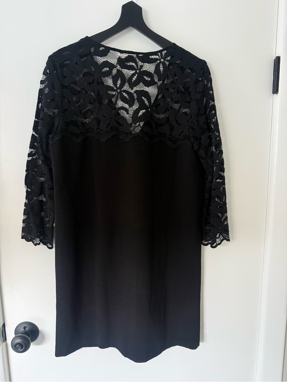 Sezane Agata Black Lace-Back Mini Dress Size 34